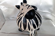 oggetto in ceramica dipinto a mano - zebra porta pennelli